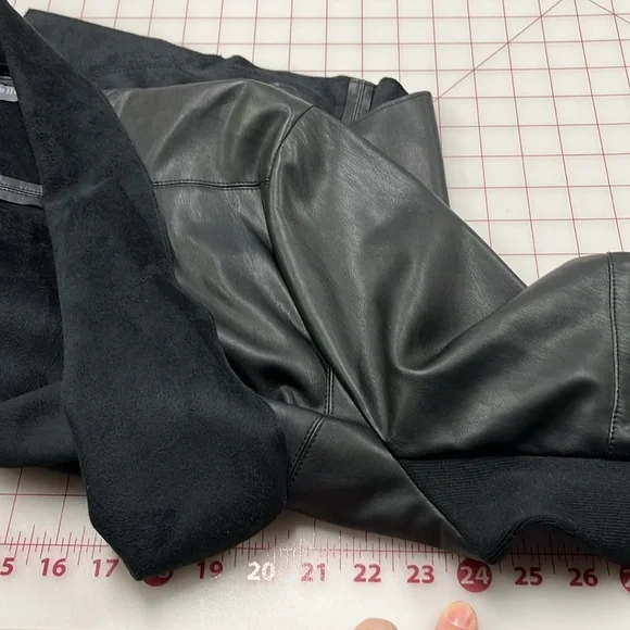 BAGATELLE Faux Leather & Suede Waterfall Minimalist Rib SLV Urban Chic Jacket 2X - Picture 15 of 16